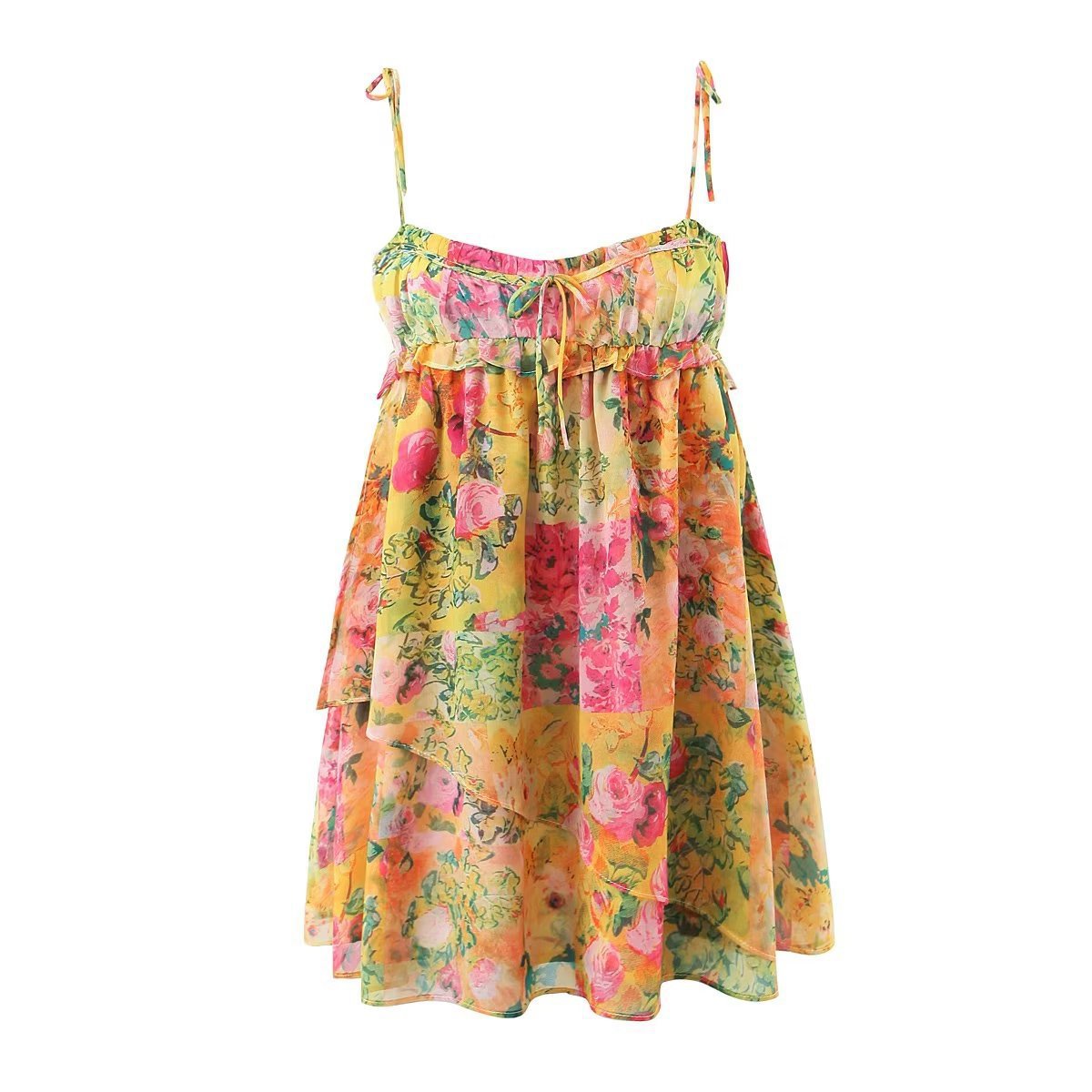 Y2K Wildflower Crush Ruffle Dress